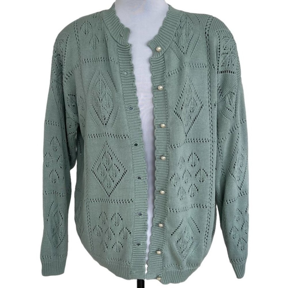 Vintage knit eyelet cardigan
